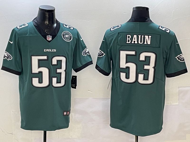 Men Philadelphia Eagles 53 Baun Green Second generation 2025 Nike Limited NFL Jersey style 4